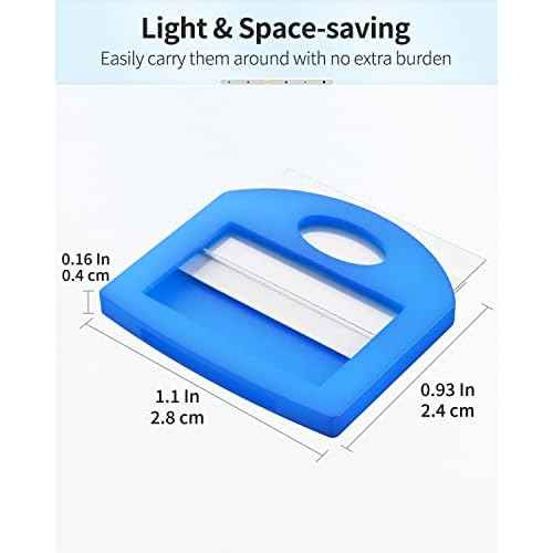 Uniclife 12 Pcs Key Covers Caps 1 Inch Key Covers Protectors with Blank Paper Labels and Clear Windows Soft Key Identifiers for Standard Regular Thin Flat House Keys (Not for Odd-Shaped), 6 Colors