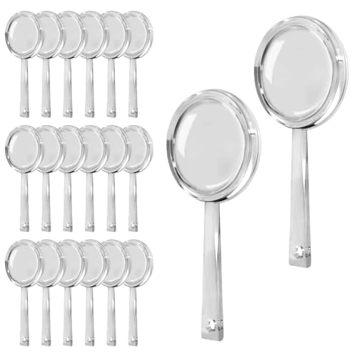 OBTANIM 20 Pack Mini Plastic Handheld Magnifying Glasses 5X for Reading, Kids & Seniors