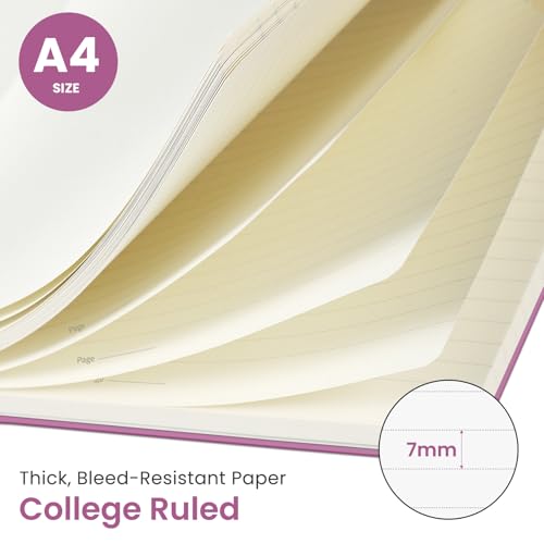 Taja Spiral Lined Notebook, 8.5"x11" Notebooks for Work, 6 Pack, Large A4 Journal for Women & Men, College Ruled Journaling Notebook for Writing, 6 Pcs, Plastic Cover Spiral Journal, Multi