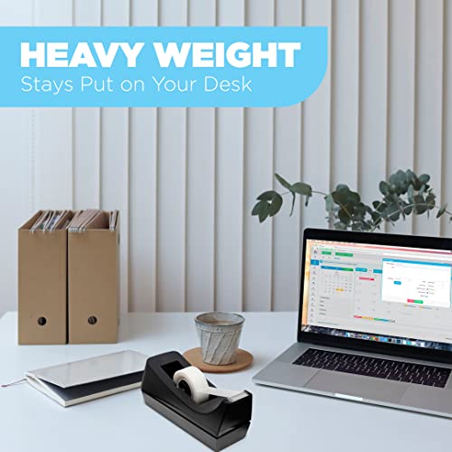 Business Source 1-Inch Desktop Tape Dispenser Pack of 2, Black Office Supplies