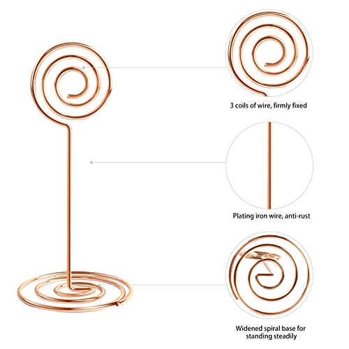 Rose Gold 26PCS Wedding Table Number Holders with Floral Cards