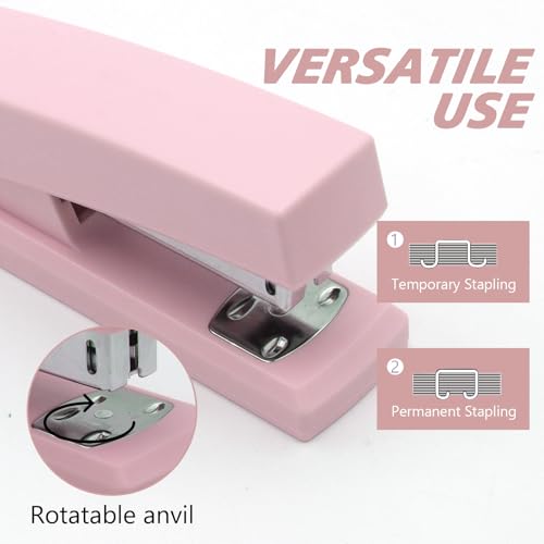 UPSIME Pink Office Stapler Set with Staples & Remover – Cute Desk Supplies