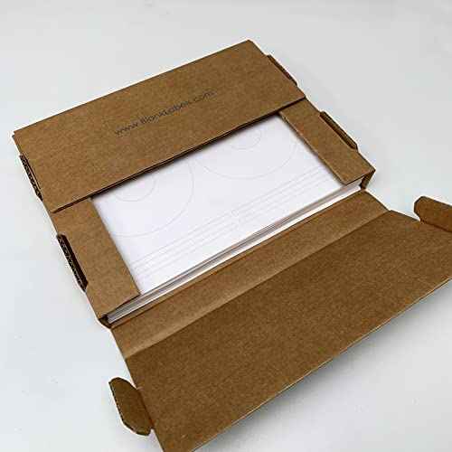 CD/DVD Labels from Blank Labels - Memorex Large Core Compatible - Permanent White Matte - Inkjet and Laser Guaranteed - Easy to Peel - Made in USA - 500 Sheets - 1000 Disc Labels