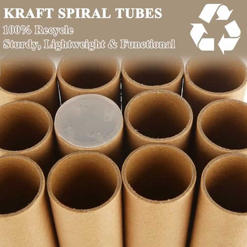 20 Pack Kraft Mailing Tubes 1.5x12 Inches with Caps for Shipping & Art