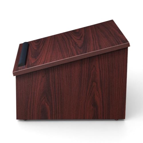 OEF Furnishings CoreSlate Series Mahogany Tabletop Lectern with Storage Shelf, Commercial-Grade