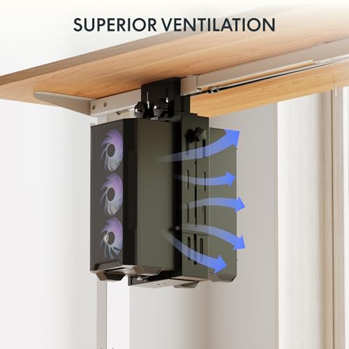 FLEXISPOT For Single-Crossbeam: Computer Tower Stand, 5.63-9.53W x 11.81-20.47L, 44 lb Capacity
