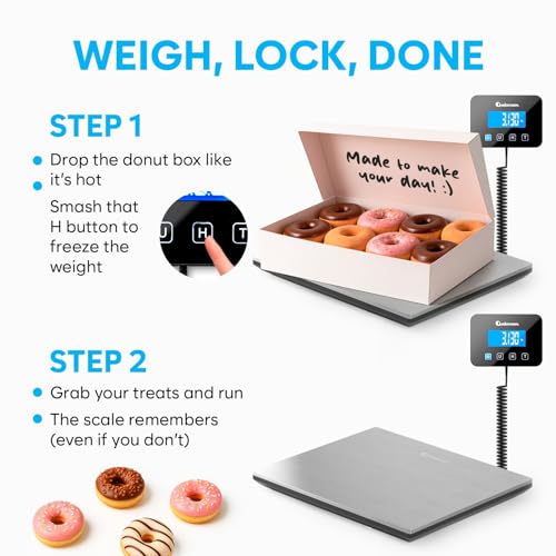 Digital Parcel Scale 300kg - Heavy Duty Postal Weighing Scale with Tare & Hold Function