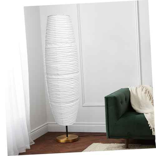 Beaupretty Paper Floor Lamp Shade Rice Paper Floor Lamp Cover Standing Corner Lamp Cover Light Bulb Cage Guard For Bedroom Living Room White
