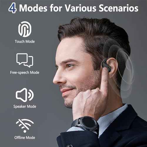 Translator Earbuds in Real Time,144 Languages Bluetooth Translator Device(Contains 70 Accents) and 8 Offline Language Translation,Two-Way Translator Earphones for Business Travel Learning