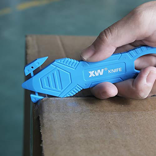 XW 12-Pack Safety Box Cutter with Stainless Steel Blades - Assorted Colors