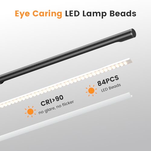SIBRILLE Black Metal Dimmable LED Desk Lamp - 16-inch Adjustable Brightness & Color