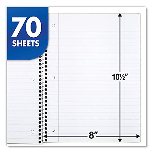 Mead 1 Subject Spiral Notebook Pack of 6 - College Ruled, Durable Coated Covers