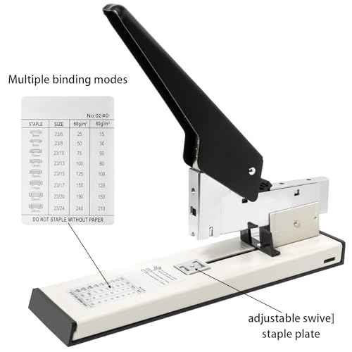 Heavy Duty Stapler with 8000 Staples, High Capacity Manual Large Stapler for 2-240 Sheets, Jam-Free & Anti-Slip Base, Ideal for Offices, Schools, Print Shops