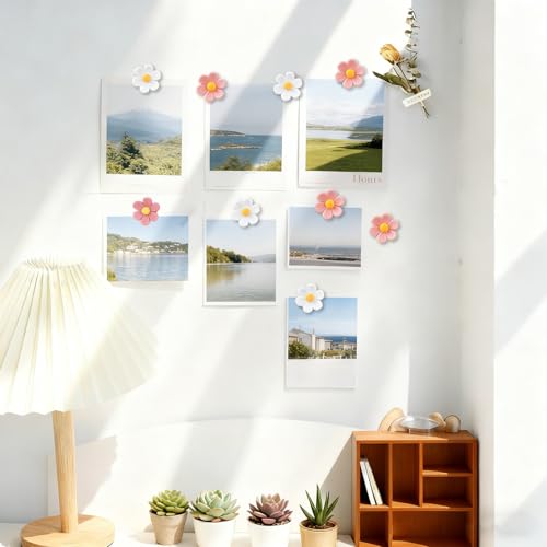 JIUZI 30-Pack Cute Flower Push Pins - Rust-Proof Metal Tips for Cork Boards & Photo Walls