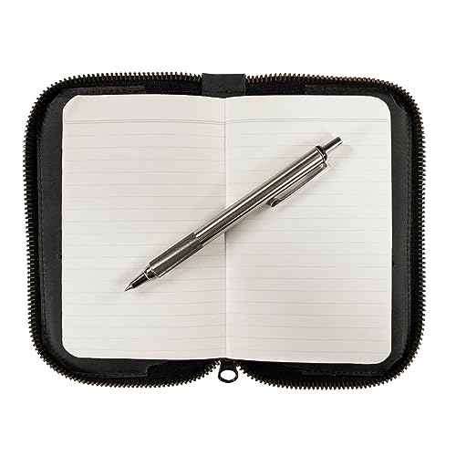 Hide & Drink, Zippered Journal Cover for Moleskine Notebook, Pocket Size (3.5 x 5.5 in. Notebook NOT Included) Full Grain Leather, Handmade, Charcoal Black