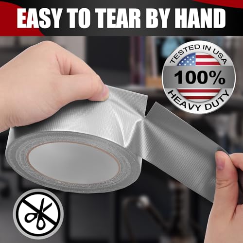 Navona 20 Pack Heavy Duty Duct Tape, 2 Inch x 66 Ft Gray Waterproof Multipurpose Tape, Strong Adhesive No Residue, Easy Tear by Hand for Home & Outdoor Repairs