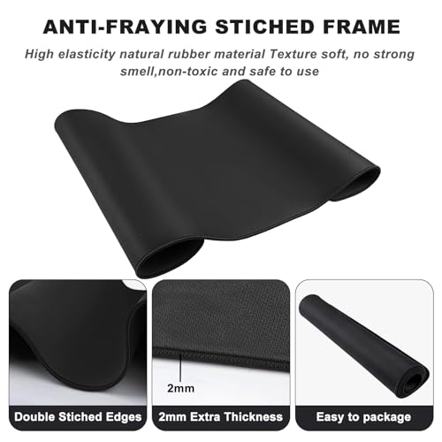 Akduss 31.5 x 15.7 Inch Waterproof Desk Mat & Mouse Pad - Black
