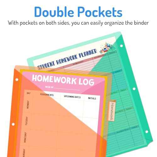 Forvencer 15 Count Dividers with Pockets, 5 Tab Dividers for 3 Ring Binder with Pockets, Subject Divider with Pocket, Premium Quality Notebook Divider with Pocket, Multicolor, 3 Sets