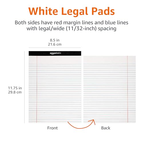 White Wide Ruled Notepads 12-Pack - 8.5 x 11.75 Inches Office & School Use