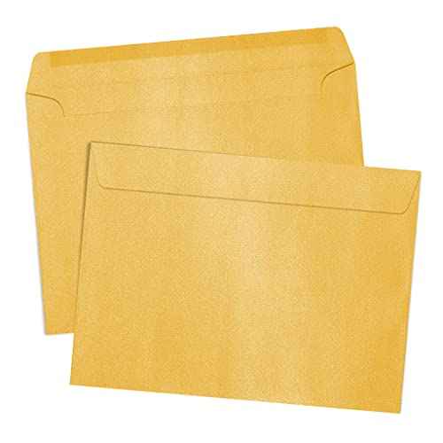 LUXPaper 9 x 12 Booklet Envelopes | Gold Metallic | 80lb. Text | 50 Qty