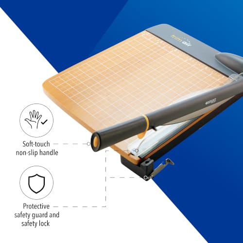 Westcott 12-Inch TrimAir Wood Guillotine Paper Cutter, 30 Sheets