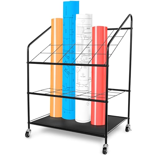 Blueprint Holder Storage Organizer - Blueprint Storage Rack with 20 Compartments - Blue Print Storage Organizer for Posters, Maps, Papers
