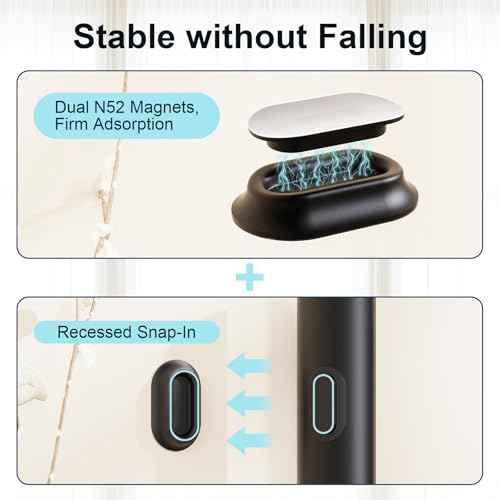 Magnetic Remote Control Holder Self-Adhesive Wall Mount, 6 Pack Upgraded Silicone Organizer Storage Wall Holder for Home Office TV, Fan and Air Conditioner Remote Control Black