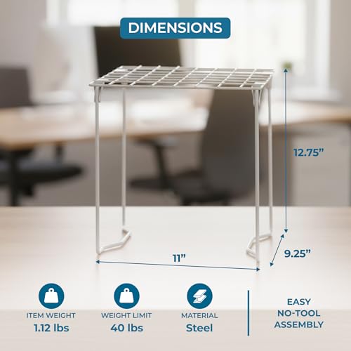 Honey-Can-Do Stackable Steel Wire Locker Shelf, Silver Metal Storage