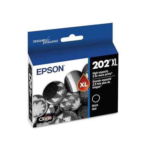EPSON 202 Claria Ink High Capacity Black Cartridge (T202XL120-S) Works with WorkForce WF-2860, Expression XP-5100