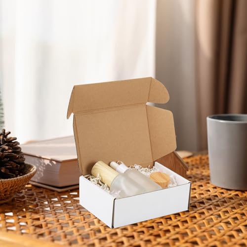 PHAREGE 50 Pack Small Shipping Boxes 6x4x2 Inch White Mailer Boxes