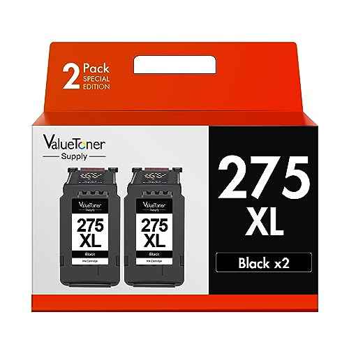 PG-275XL Black Ink Cartridge for Canon 275 Black Ink High Yield 275XL PG-275XL PG-275 XL Works for Canon PIXMA TR4720 TR4700 TS3720 TS3500 TS3522 TS3520 TS3722 TR4722 TR4723(2Black for PG275XL)