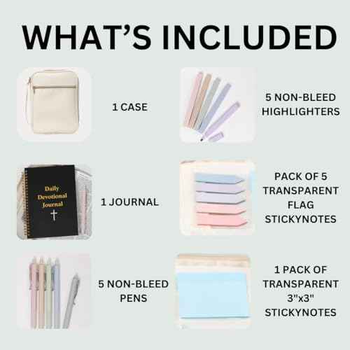 S.F. Creations Premium Bible & Book Carrying Case with Journaling Accessories - Convenient for Men, Women, Teens, and Kids, Ivory