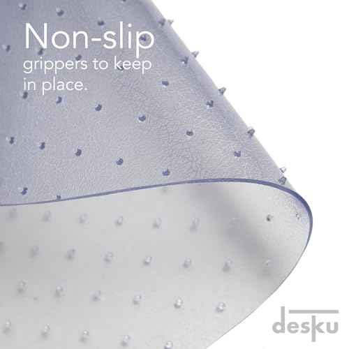 DESKU Super Oval Desk Chair Mat ? Heavy-Duty PVC Mats for Carpet Floor Protection, Clear, 36" x 48" Inches, Made in The USA