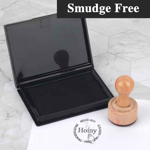 Black Stamp Pad, 4 x 2.5 Inch Premium Quality Ink Pad for Stamps, All-Purpose Felt Pad for Office and Crafting, Works with Rubber and Clear Stamps