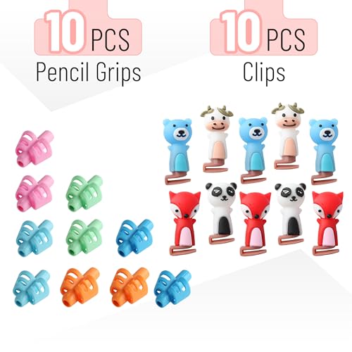 Mr. Pen Kids Pencil Grips - 10 Soft Silicone Handwriting Aid Sets