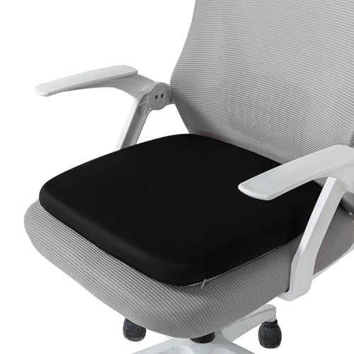 SheRest Office Chair Cushion with Straps – Memory Foam 16x16in, Black Large