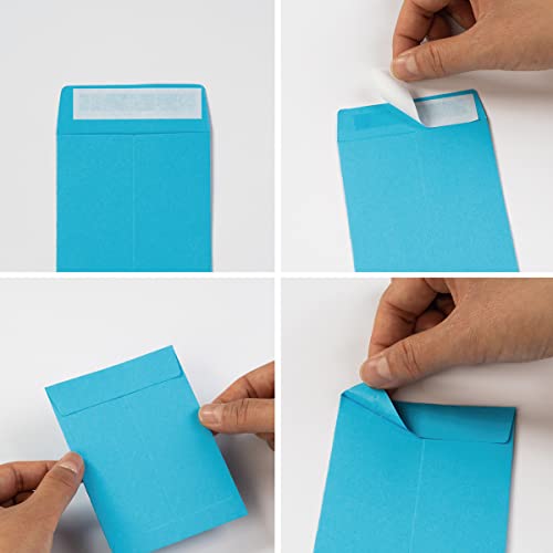 Topeen 100 Pack Colorful Self-Adhesive Seed Envelopes 3 1/4 x 4 1/2 Inches