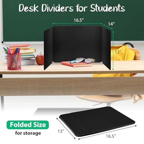 Desk Privacy Dividers 24-Pack — Waterproof Corrugated Plastic Folders for Classroom & Office