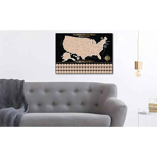 Large Scratch Off Map of United States + All 63 US National Parks Scratch Off Poster, Journal Gifts for Travelers