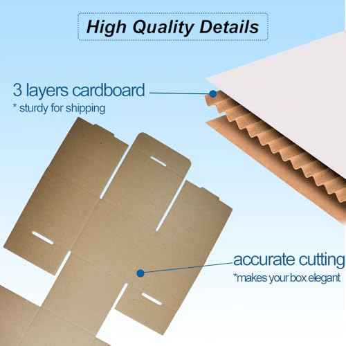 ROTCH 4x4x4'' Small Shipping Box, 50 Pack, Sturdy Corrugated Cardboard Mailer, White (M444-E-W)