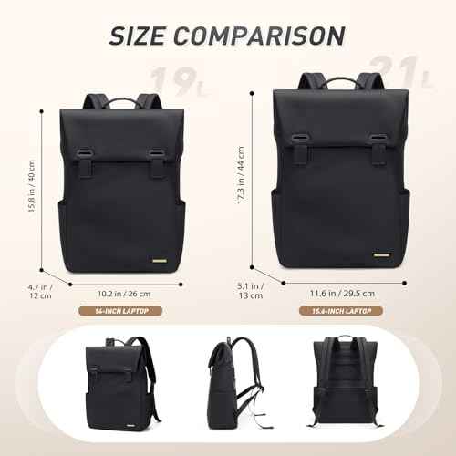 Women Laptop Backpack Computer Backpacks Carry On Waterproof backpack Fits 14Inch Notebook Travel Commute College (Black)