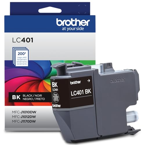Brother LC401BK Black Ink Cartridge - Standard Yield Pack of 1