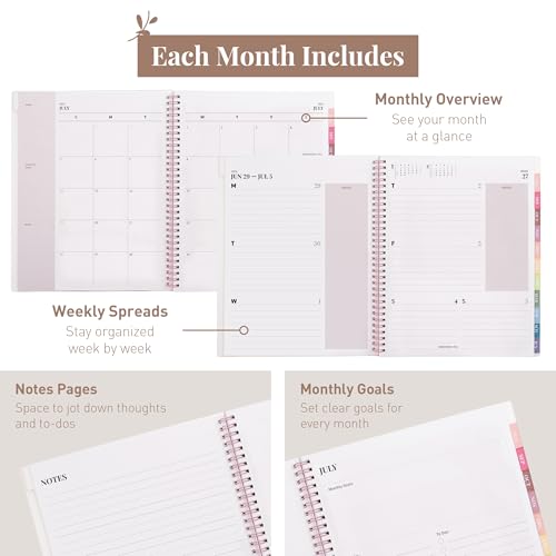 Academic Planner 2026-2027 Daily Weekly Monthly Organizer Pink 8.5x11