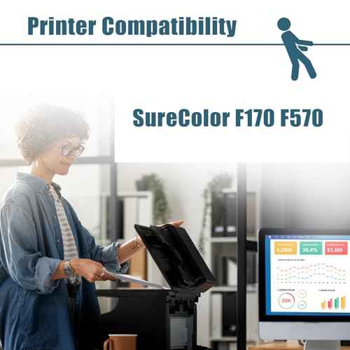 T49 T49M Sublimation Ink 700mL Compatible Replacements for SureColor F170 F570 Sublimation Printers T49M1 T49M2 T49M3 T49M4 Ink, Autofill/ICC-Free/Anti-UV, 2 Black T49M & 3 Color
