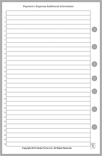 Handy Forms FC Classic Payment/Expense Record & Check Register — 50 Sheets, 5.5 x 8.5 in (Variation: Payment/Expense Record and Check Register)