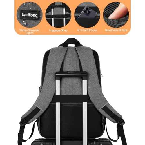 17.3 Inch Insulated Backpacks with Cooler&Laptop Compartment,Travel Backpack with Lunch Box Bookbag for Work,Sturdy College Computer Backpack for Men Women Mochilas Lonchera para Hombre