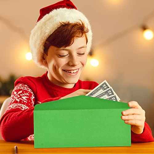 500 Pieces #10 Regular Bussiness Envelopes Bulk (9.45 x 3.94 Inches) Christmas Greeting Card Envelopes Perfect for Checks, Invoices, Letterhead, Letters, Currecy (Green)