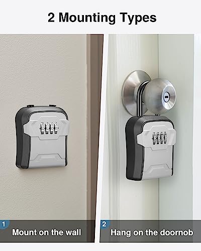 Puroma Key Lock Box for House Keys - Combination Lockbox with Code, Gray, 1