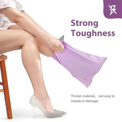 Fuxury Light Purple 12x15.5 Inch Poly Mailers - 50 Pack Shipping Bags for Clothing