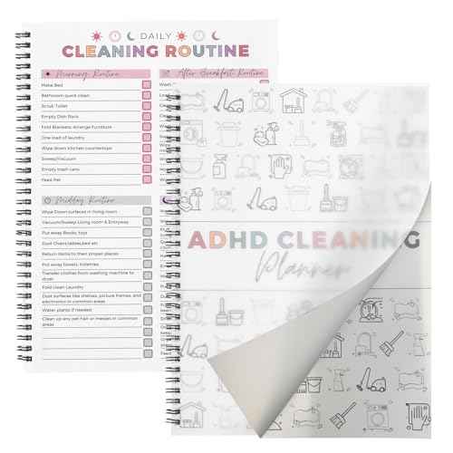 ADHD Cleaning Planner?, Cleaning Plan Schedule and Checklist? for Adults and Teens, Adhd Cleaning and Organizing Planner, Daily Weekly Monthly Checklist for Home, Reusable ?DIY Household Cleaning Planner?
